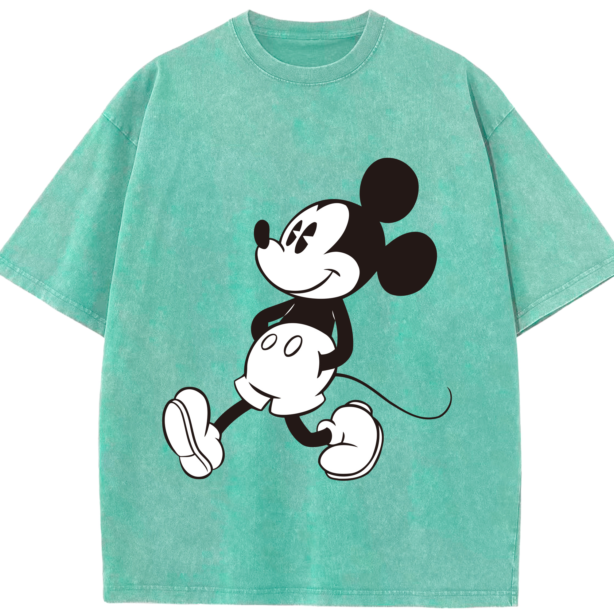 （画像用） ミッキーマウス Mickey Mouse 綿100% ヴィンテージ風 半袖Tシャツ（フロントプリント）
